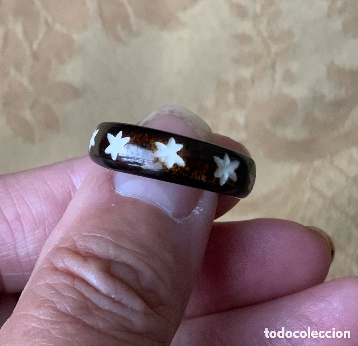 Vintage: ANILLO CORAL NEGRO y ESTRELLAS - Foto 4