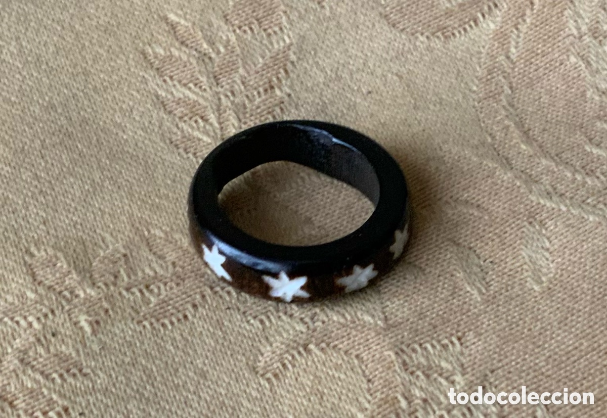 Vintage: ANILLO CORAL NEGRO y ESTRELLAS - Foto 5