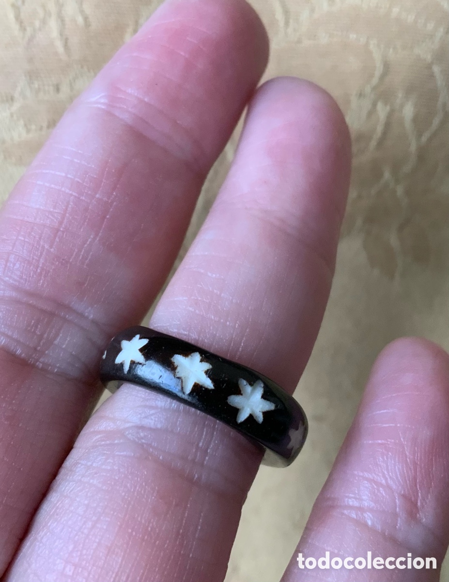 Vintage: ANILLO CORAL NEGRO y ESTRELLAS - Foto 7