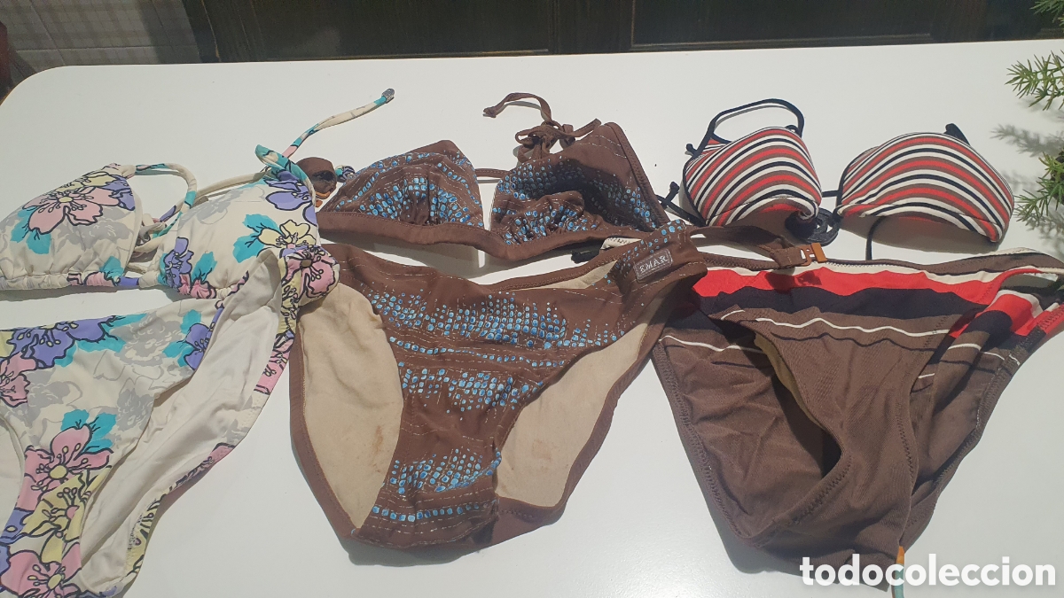 Vintage: Lote de 6 bikinis y un ba&ntilde;ador
