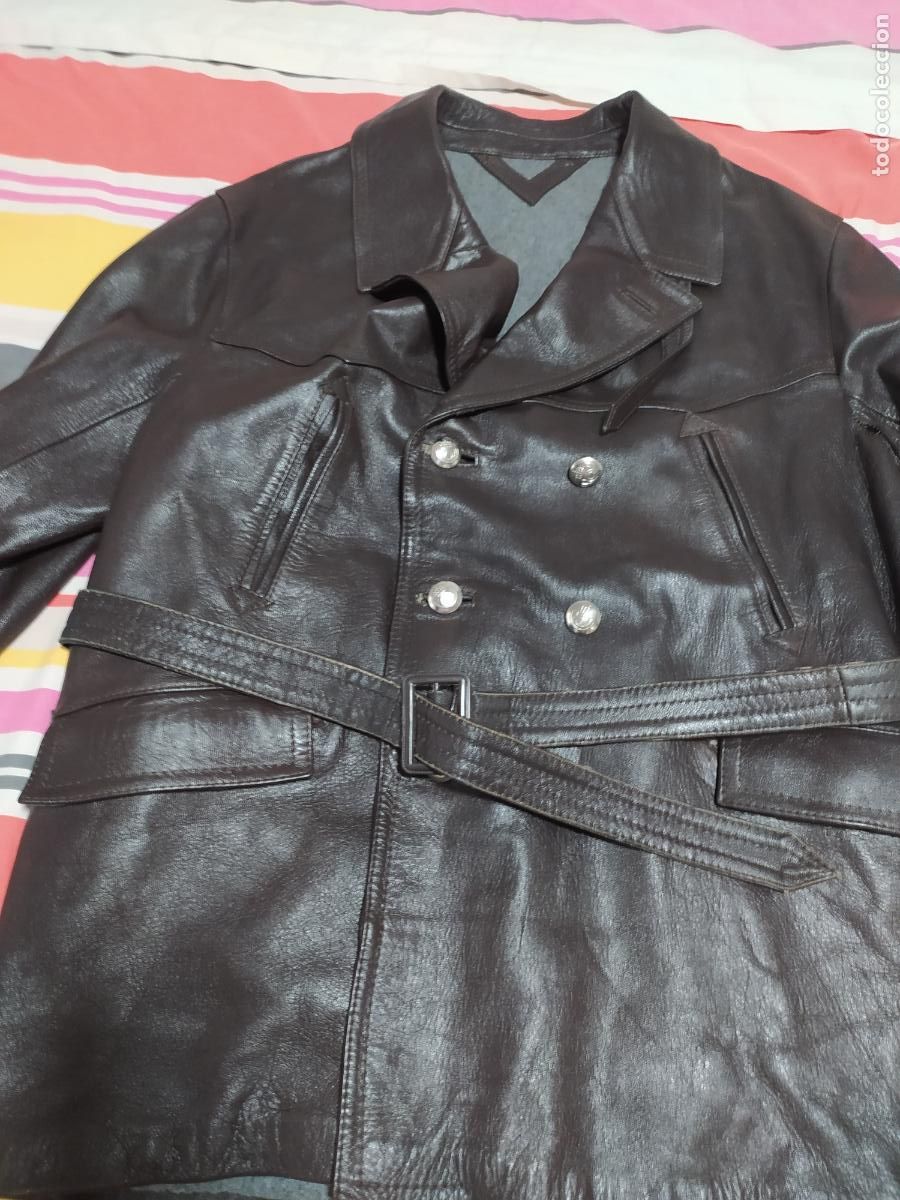 Vintage: Antiguo chaquet&oacute;n de cuero correos