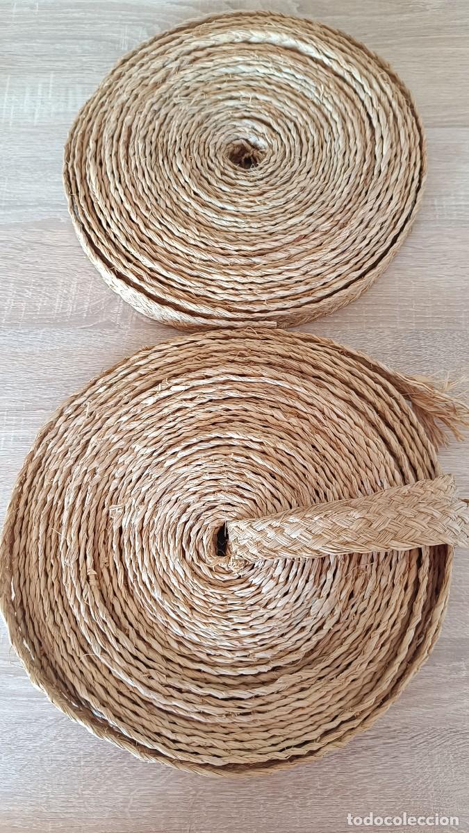Vintage: 2 Rollos trenza rafia/esparto antiguo - 44m x 3,5cm - Deadstock El Tinell Barcelona