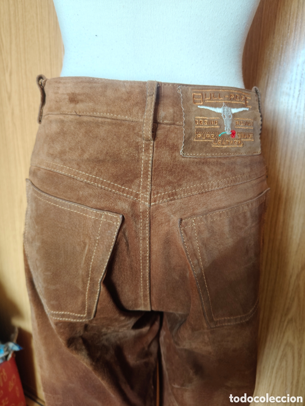 Vintage: Pantal&oacute;n mujer Bull Race marr&oacute;n estilo vintage piel/ ante moda casual