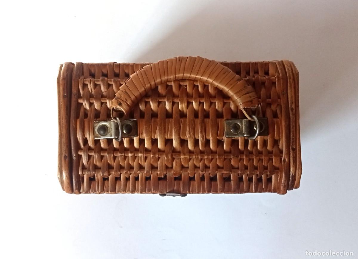 Vintage: MIMBRE Y MADERA- BOLSO ANTIGUO - Foto 4