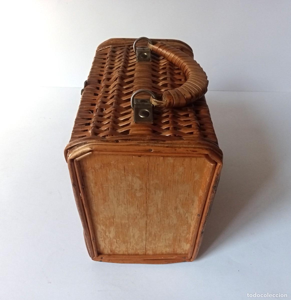 Vintage: MIMBRE Y MADERA- BOLSO ANTIGUO - Foto 5