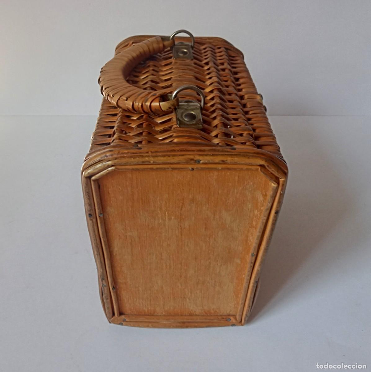 Vintage: MIMBRE Y MADERA- BOLSO ANTIGUO - Foto 10