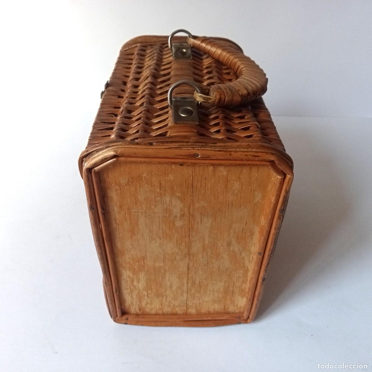 Vintage: MIMBRE Y MADERA- BOLSO ANTIGUO - Foto 11