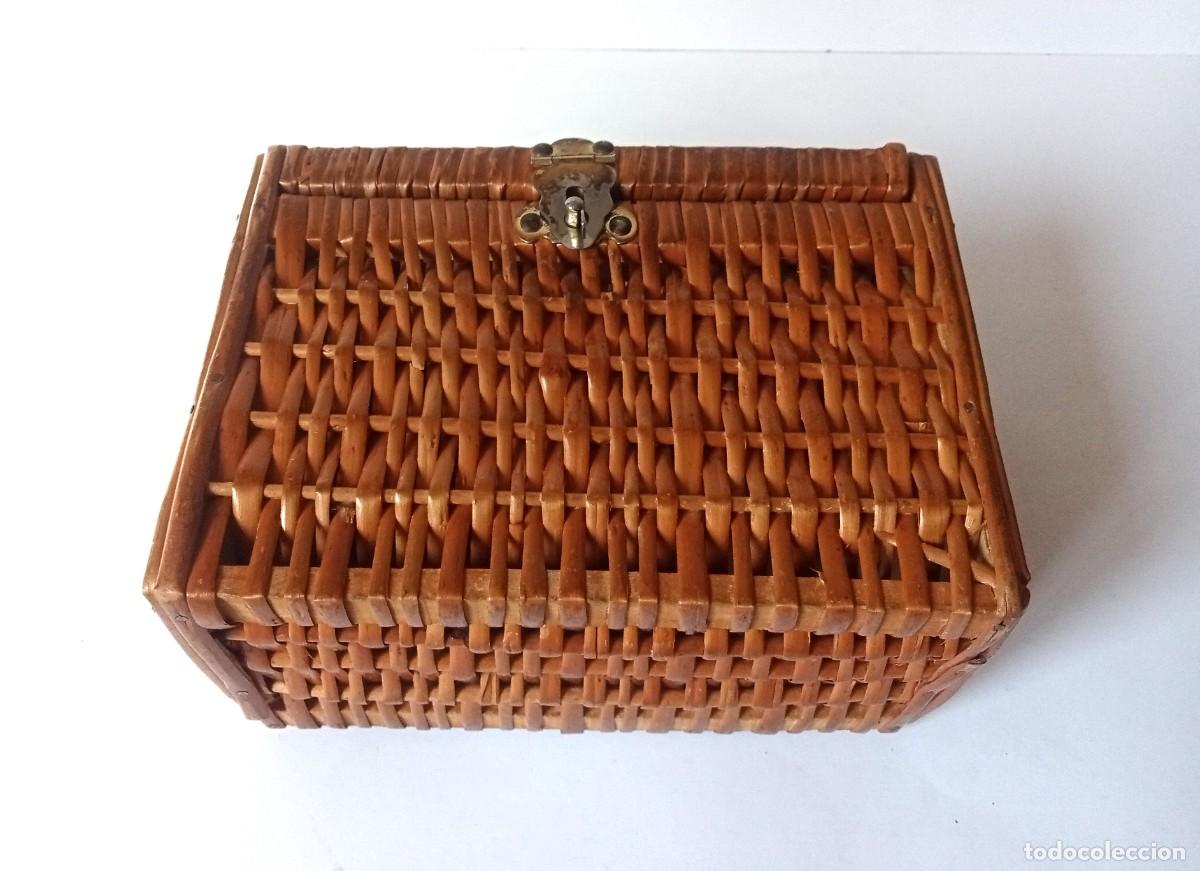 Vintage: MIMBRE Y MADERA- BOLSO ANTIGUO - Foto 12