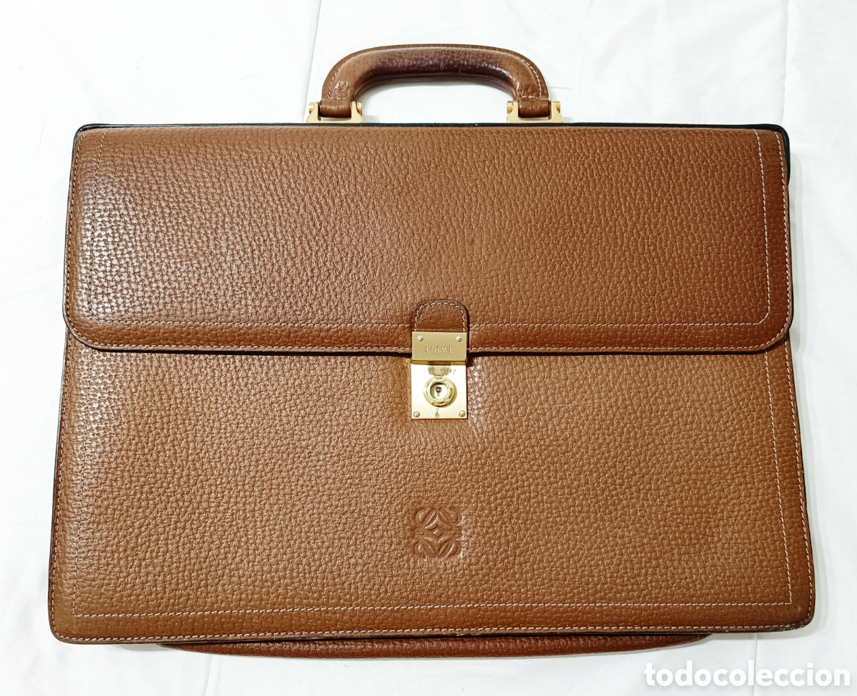 Vintage: LOEWE Portafolios de piel color marr&oacute;n, Lujo exclusivo
