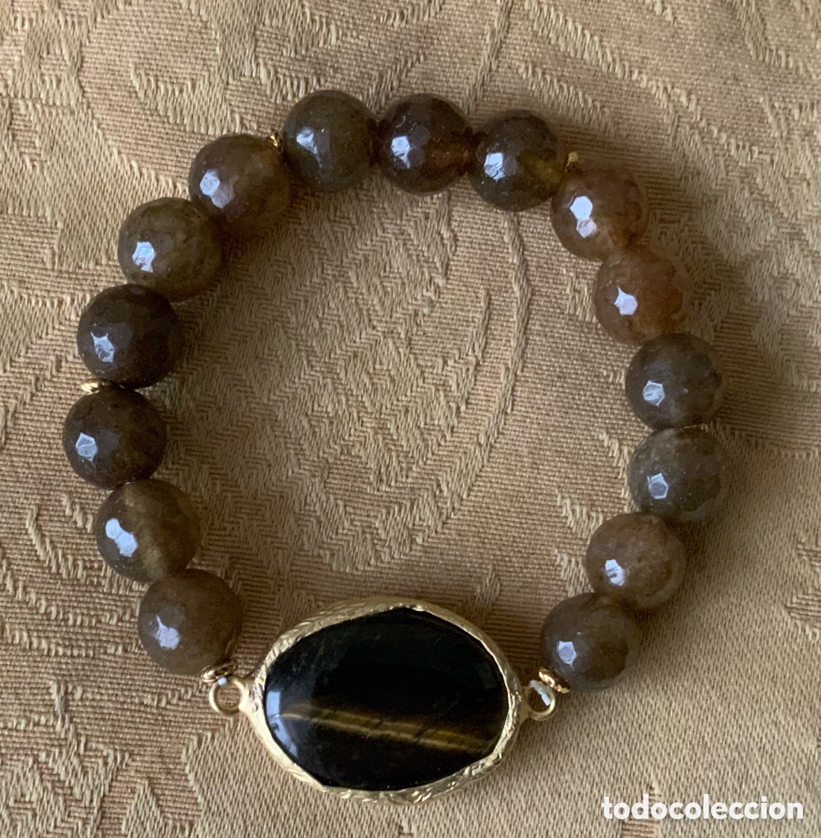 Vintage: PULSERA CRISTALES FACETADOS MARRONES