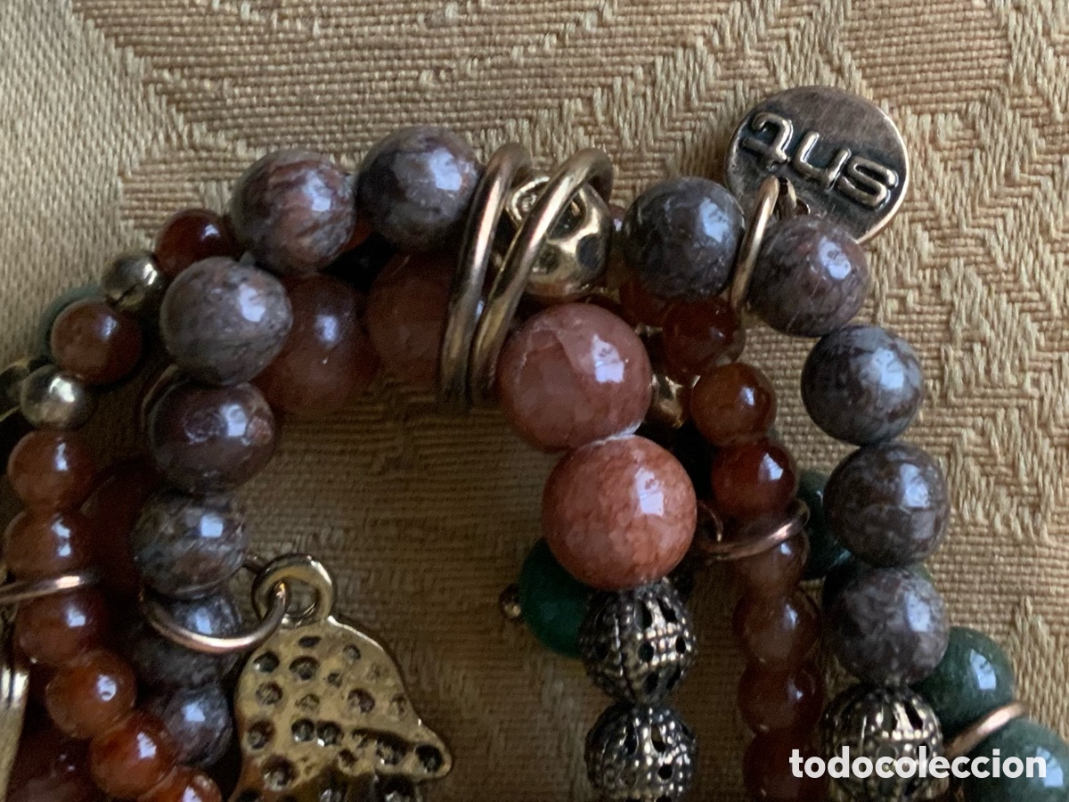 Vintage: PULSERA 4 VUELTAS PIEDRAS TONOS MARRONES - Foto 3