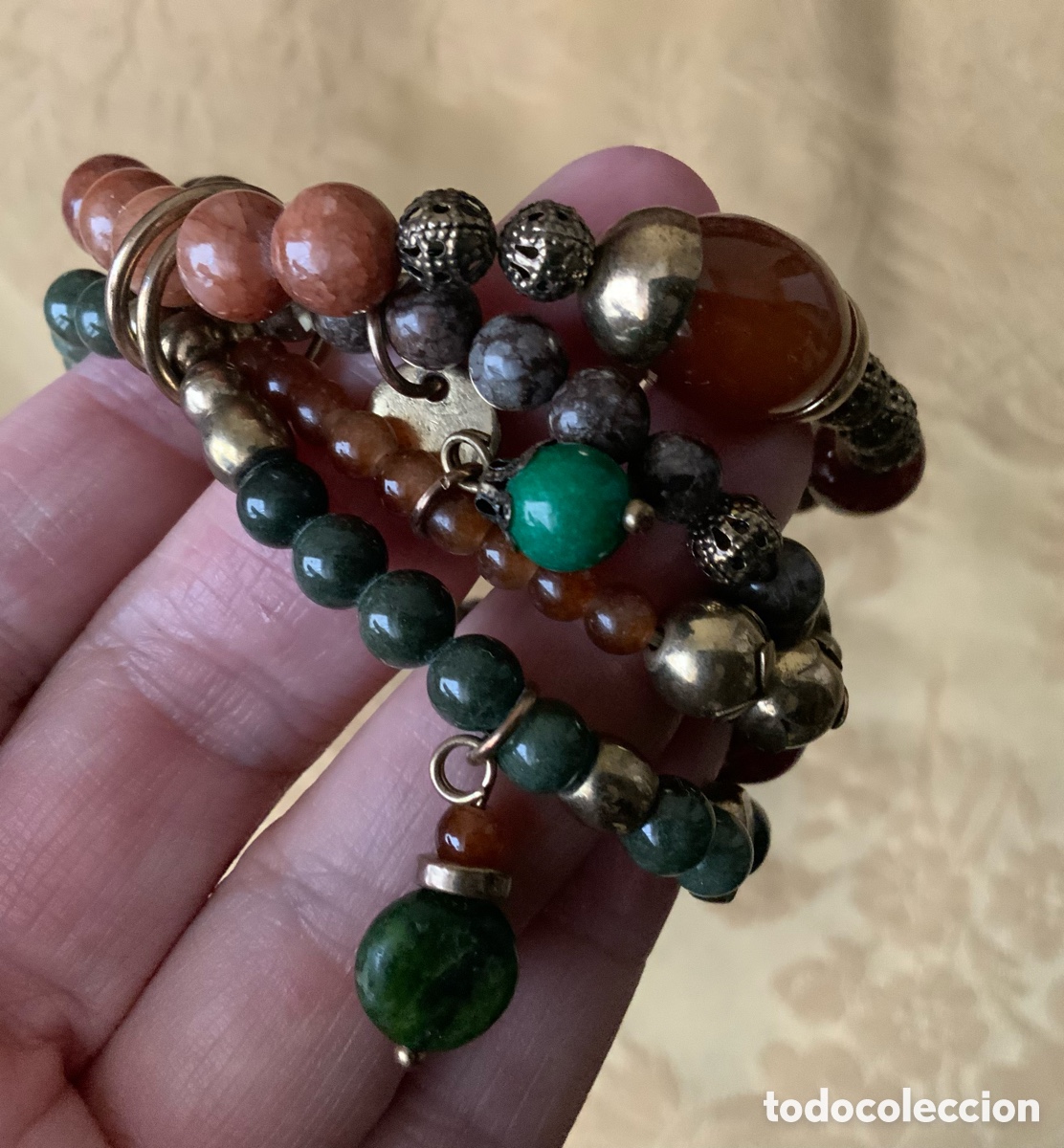 Vintage: PULSERA 4 VUELTAS PIEDRAS TONOS MARRONES - Foto 7