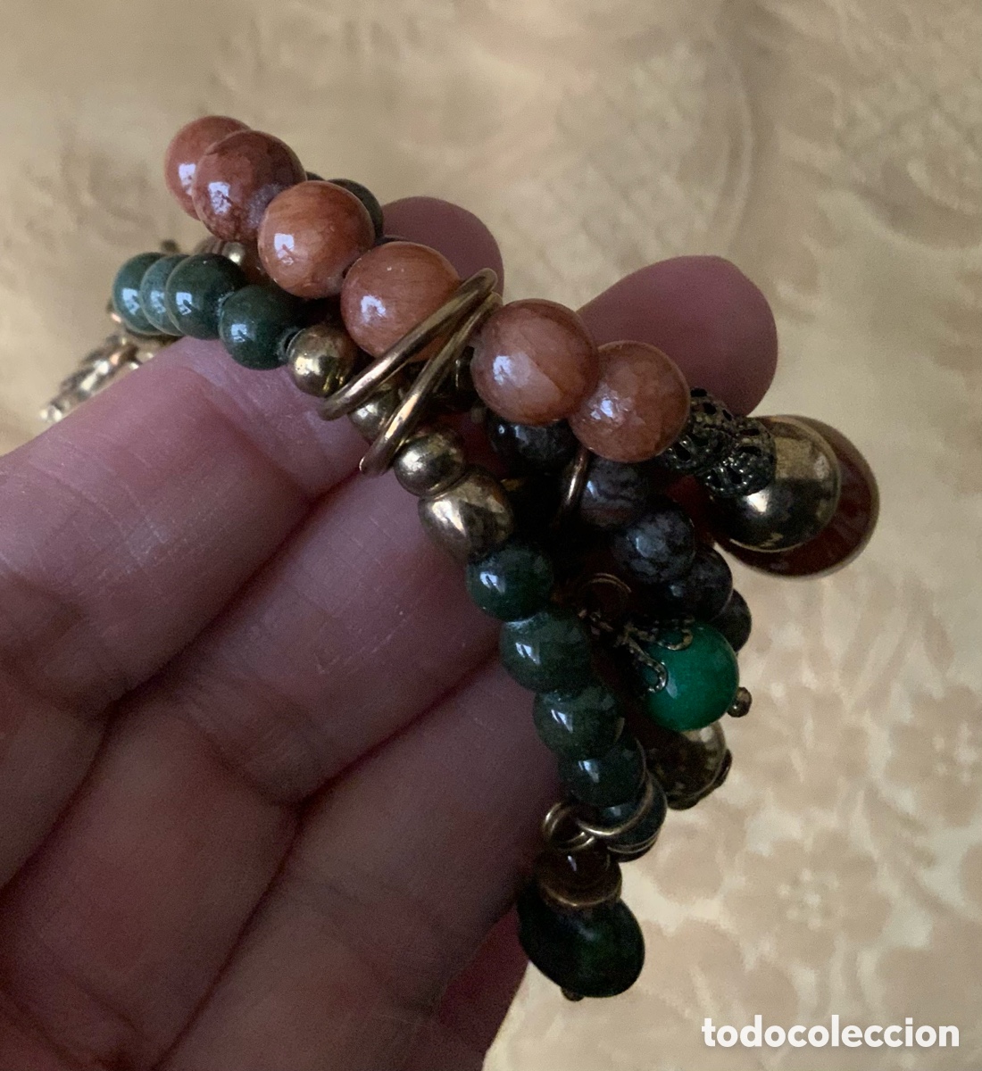 Vintage: PULSERA 4 VUELTAS PIEDRAS TONOS MARRONES - Foto 10