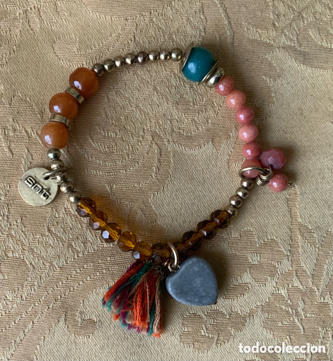 Vintage: PULSERA CRISTALES MARRONES SNT