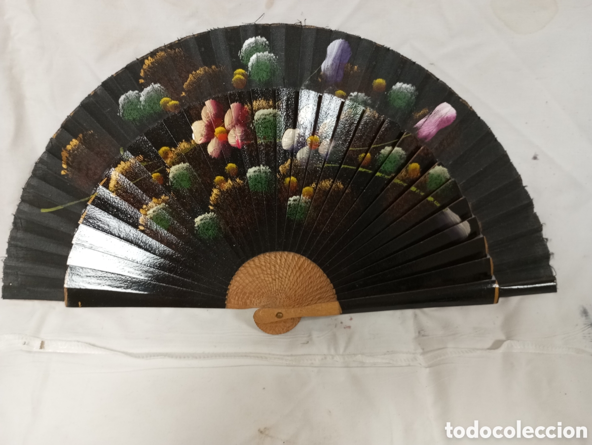 Vintage: Antiguo abanico de madera