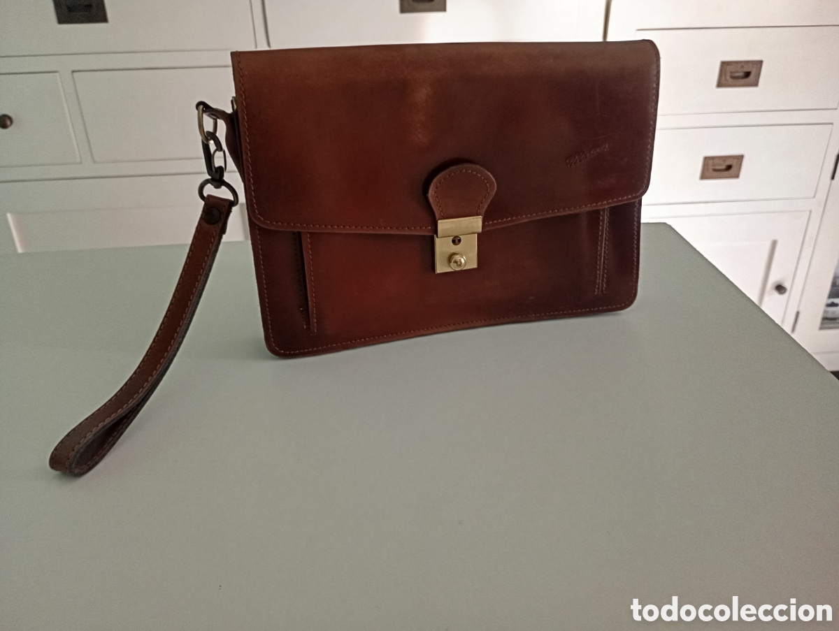 Vintage: Cartera de mano vintage piel Mart&iacute;nez Bolsillo m&oacute;vil A&ntilde;os 90 Mariconera Vintage Retro