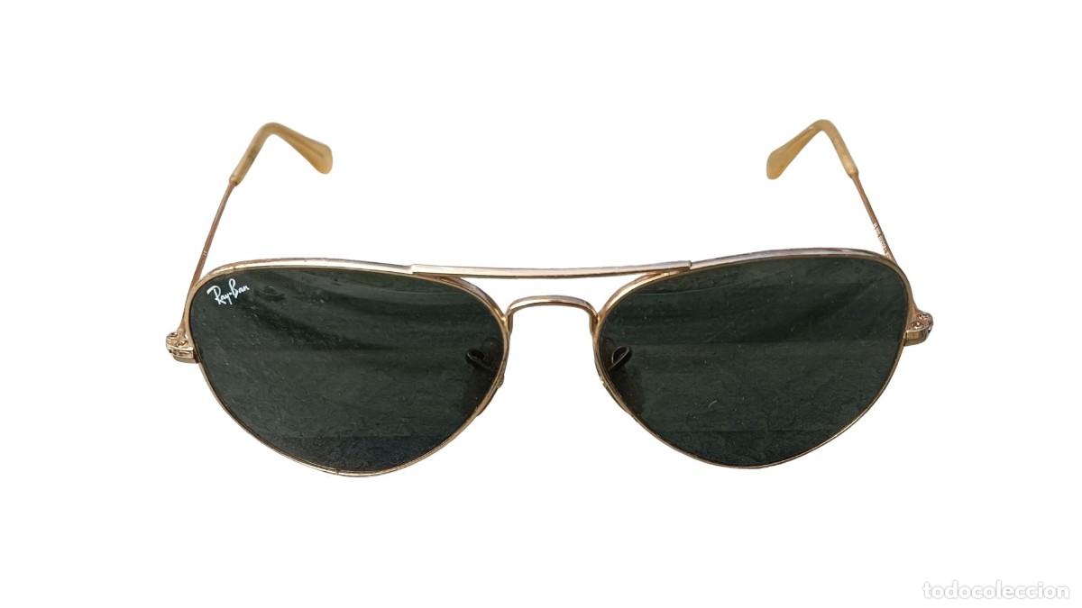 Vintage: GAFAS DE SOL RAY-BAN AVIATOR LARGE METAL RB3025 W3234 - MONTURA DORADA - A&Ntilde;OS 70/80