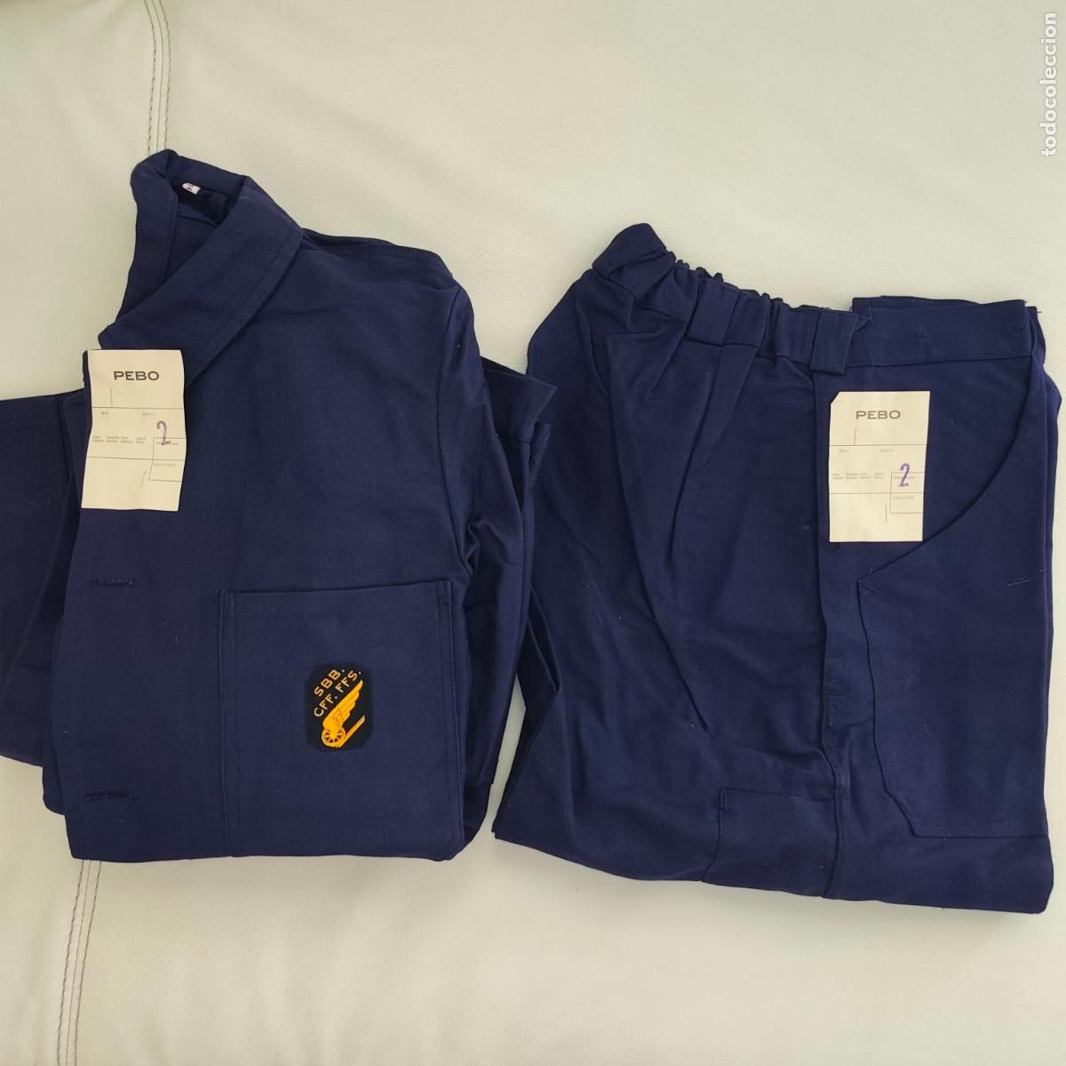 Vintage: Uniforme original Ferrocarriles Suizos SBB CFF FFS (PEBO) 1959/60 ? &ndash; Camisa/Chaqueta y PANTAL&Oacute;N
