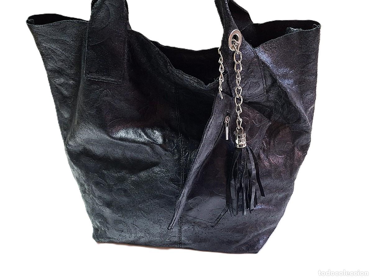 Vintage: BOLSO DE PIEL AUT&Eacute;NTICA Hecho en Italia