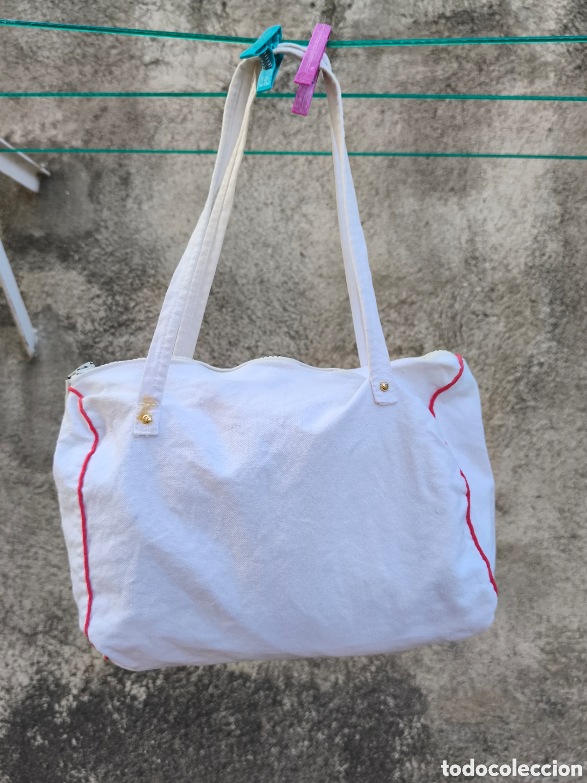 Vintage: Bolso o bolsa de lona 100% algod&oacute;n