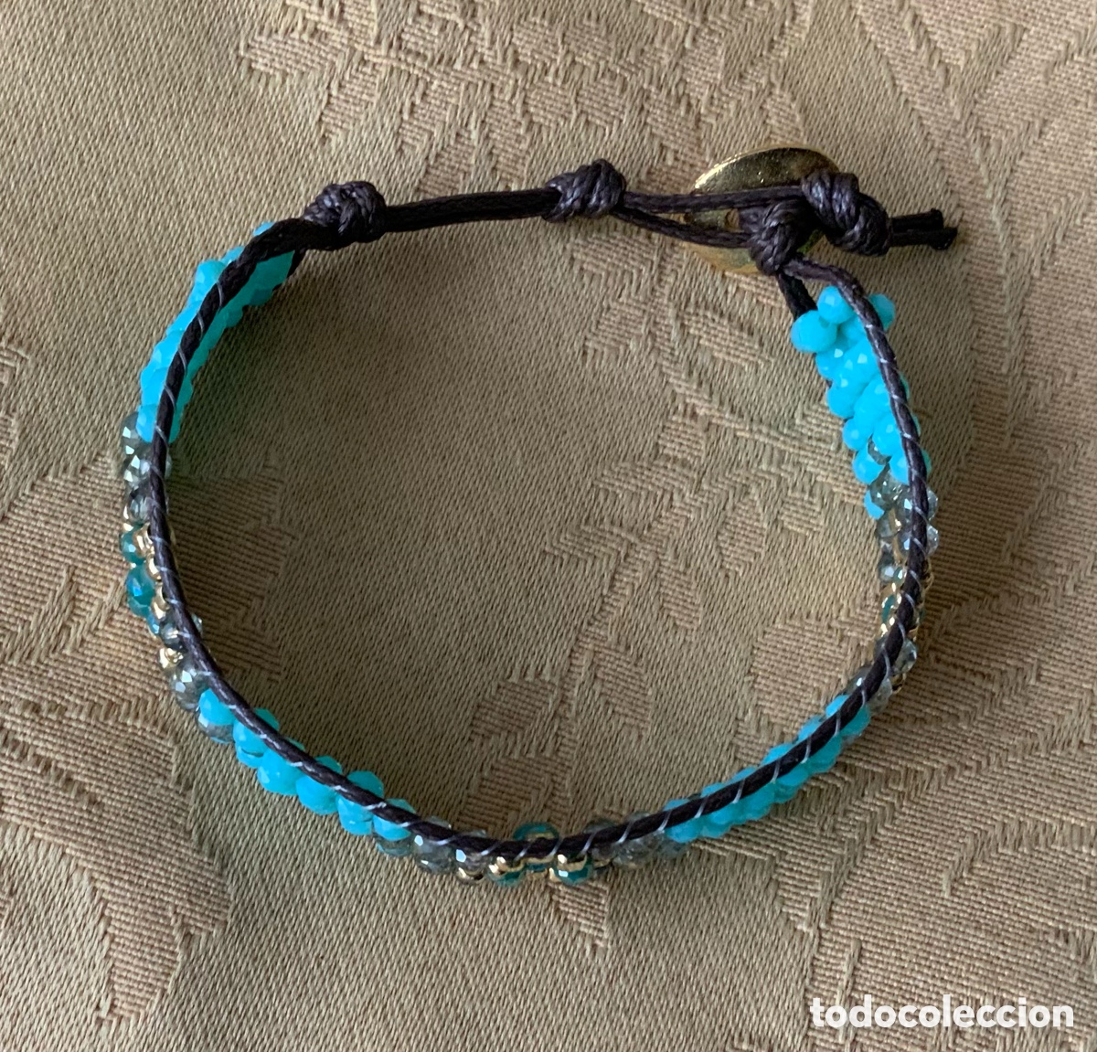 Vintage: PULSERA DE ABALORIOS COLOR TURQUESA - Foto 2