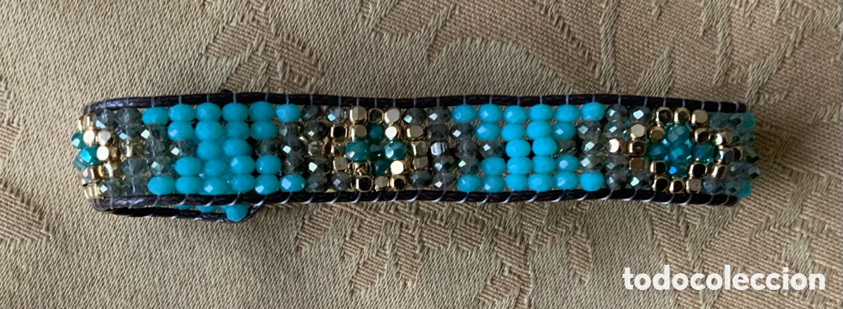 Vintage: PULSERA DE ABALORIOS COLOR TURQUESA - Foto 3