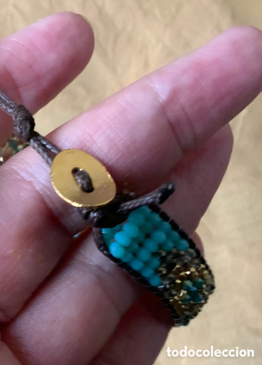 Vintage: PULSERA DE ABALORIOS COLOR TURQUESA - Foto 4