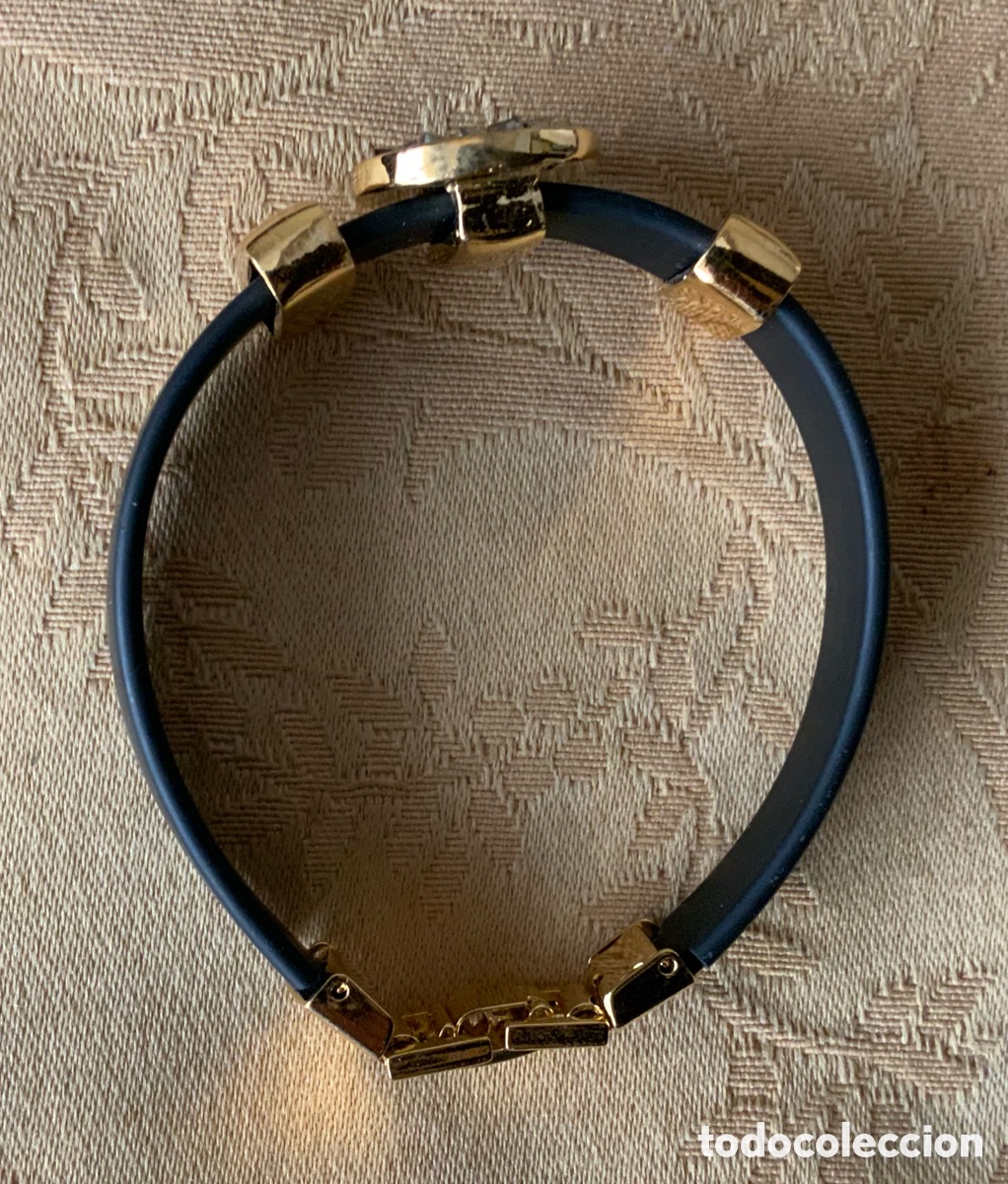 Vintage: PULSERA CAUCHO Y METAL DORADO - Foto 3