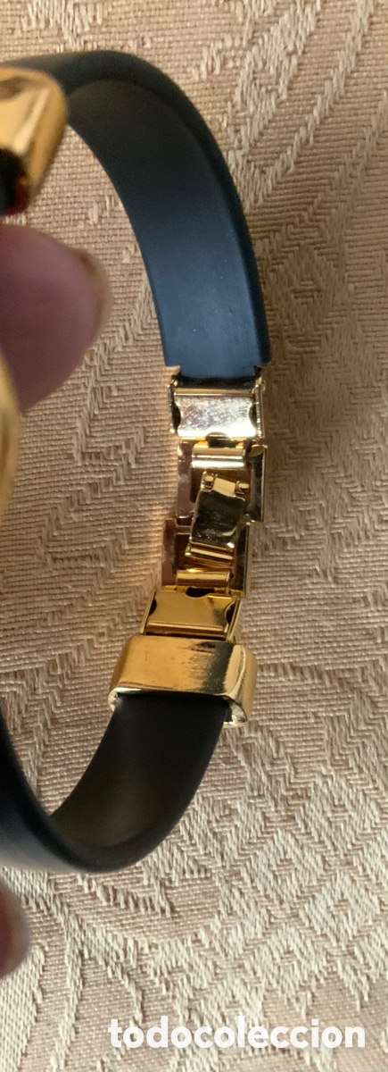 Vintage: PULSERA CAUCHO Y METAL DORADO - Foto 5
