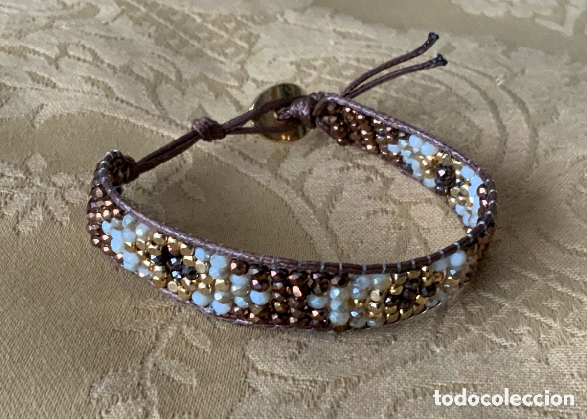 Vintage: PULSERA ABALORIOS COLOR COBRE