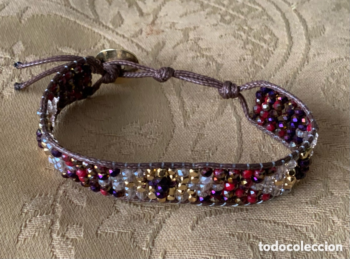 Vintage: PULSERA ABALORIOS COLOR BURDEOS - Foto 2