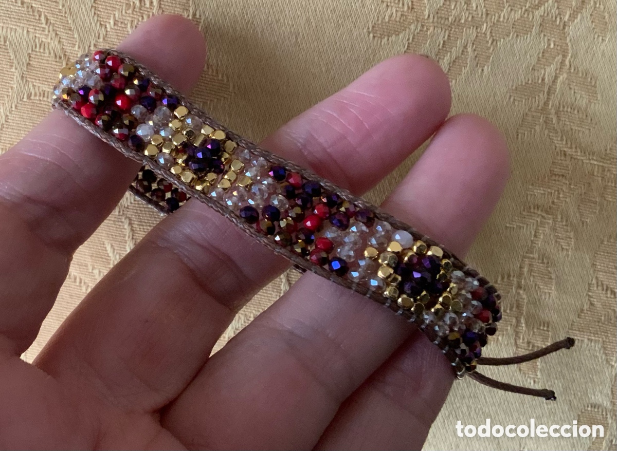 Vintage: PULSERA ABALORIOS COLOR BURDEOS - Foto 3