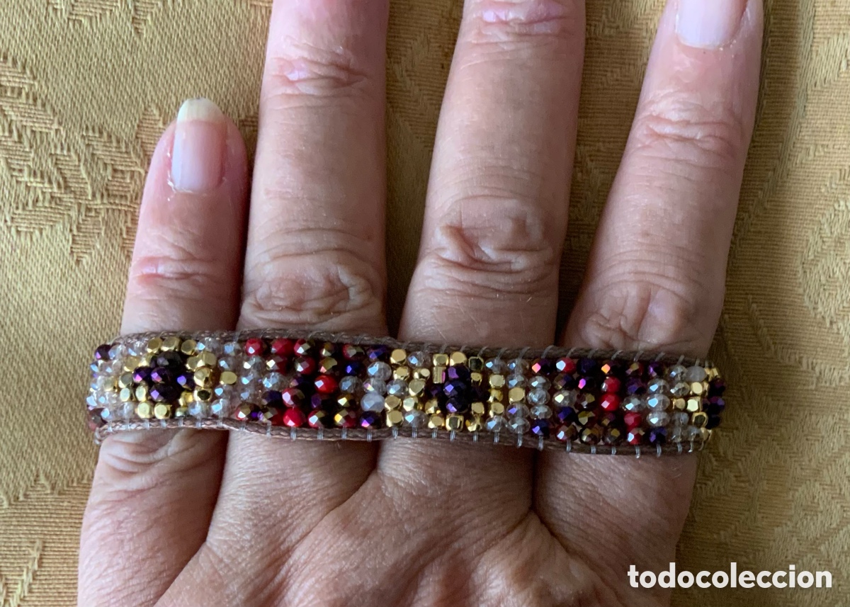 Vintage: PULSERA ABALORIOS COLOR BURDEOS - Foto 4