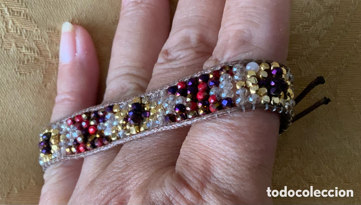 Vintage: PULSERA ABALORIOS COLOR BURDEOS - Foto 5