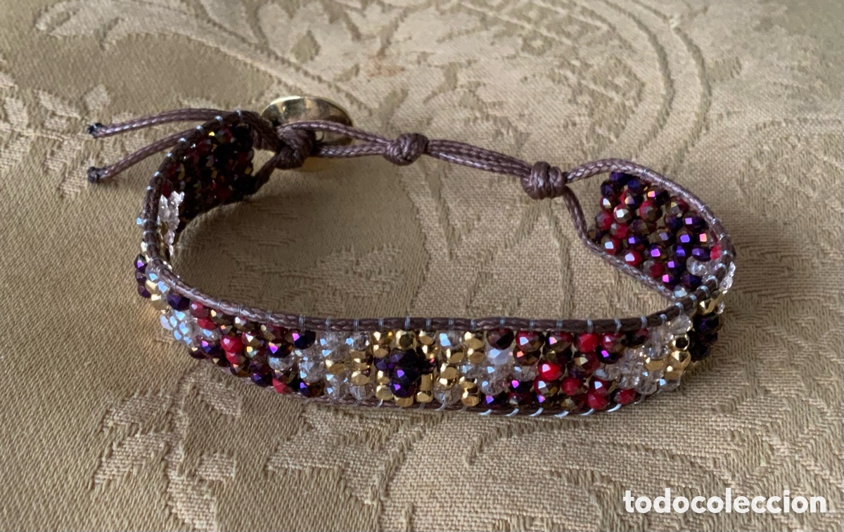 Vintage: PULSERA ABALORIOS COLOR BURDEOS - Foto 7