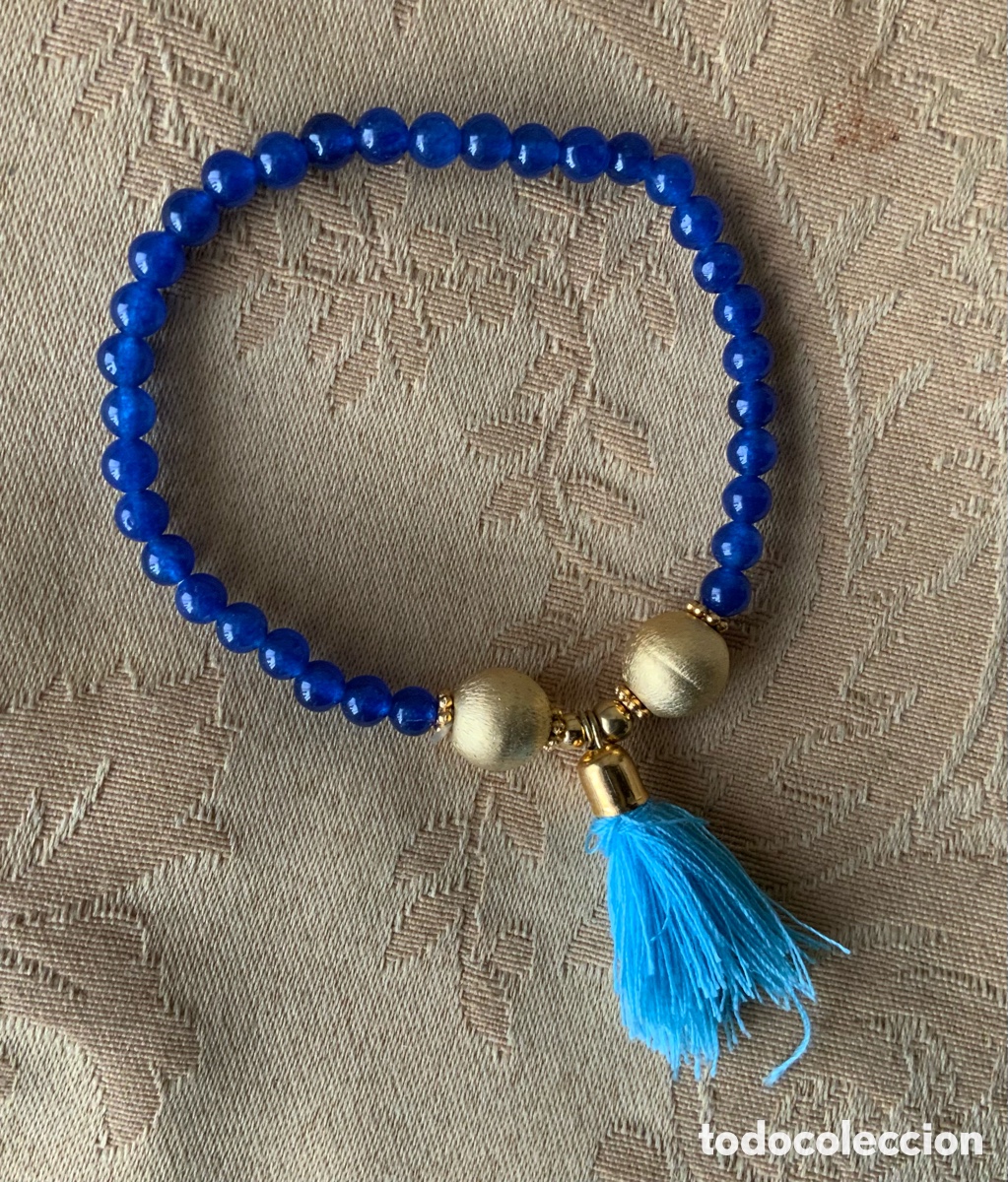 Vintage: PULSERA CRISTALES FACETADOS AZUL OSCURO