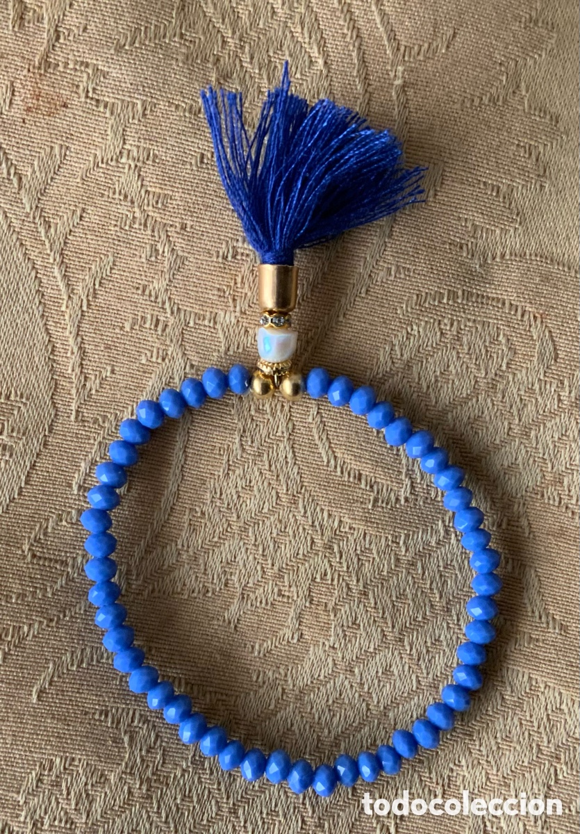 Vintage: PULSERA CRISTALES AZUL CLARO