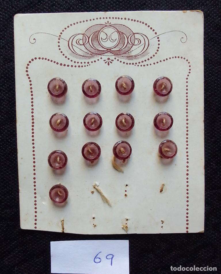 Vintage: Lote 13 botones de vidrio, peque&ntilde;os, vintage