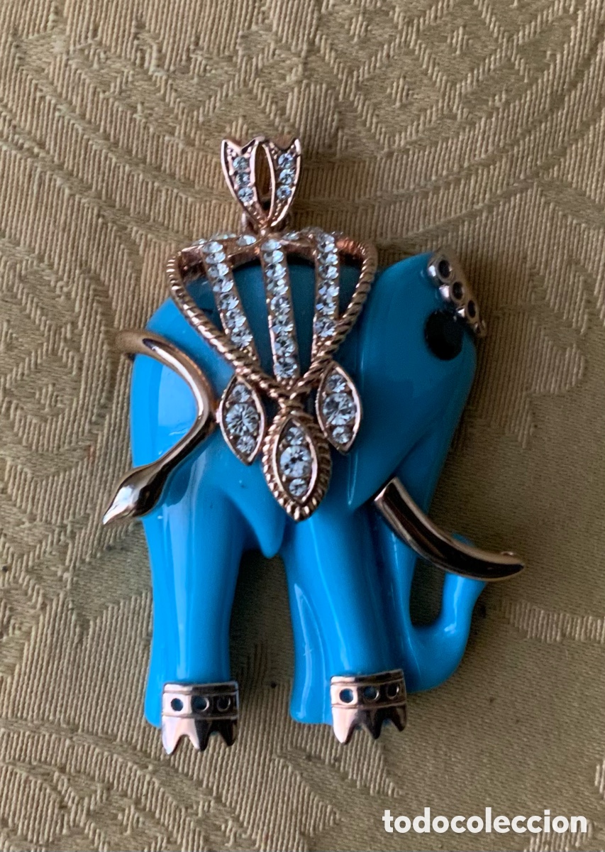 Vintage: COLGANTE VINTAGE ELEFANTE AZUL