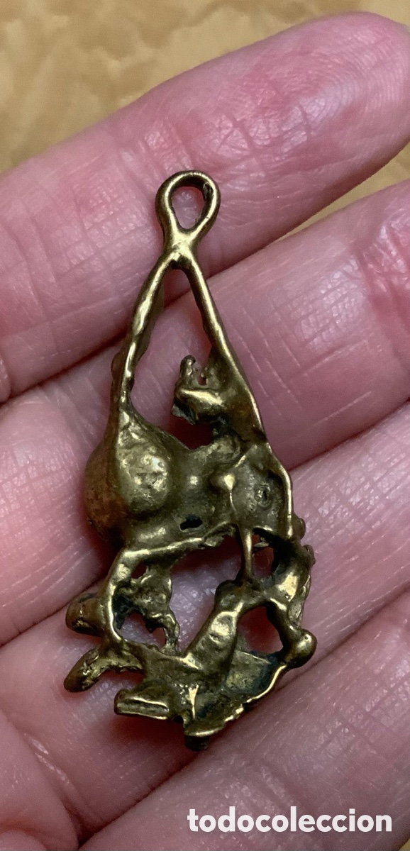 Vintage: COLGANTE DE BRONCE HECHO A MANO - Foto 6