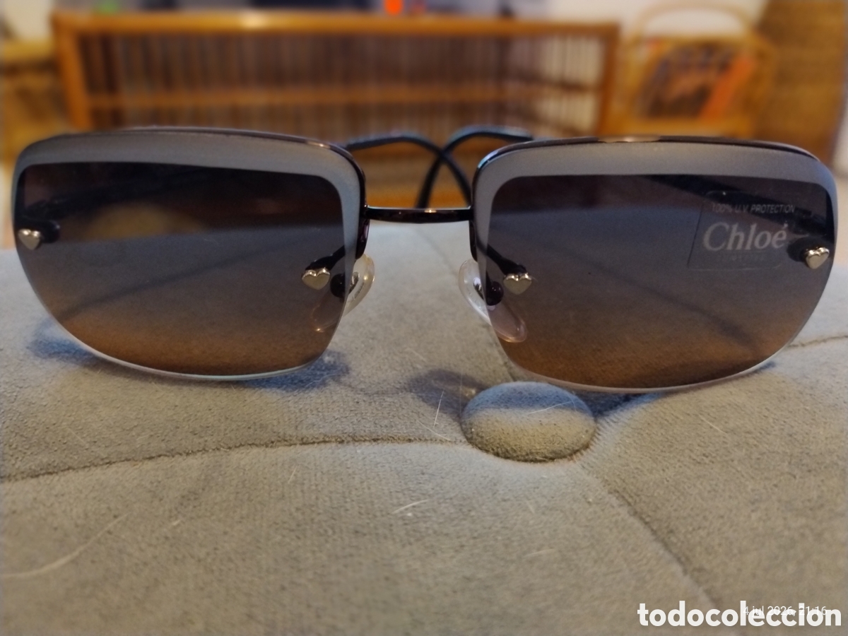 Vintage: Gafas de Sol Vintage CHLO&Eacute; 48S Rimless (A&ntilde;os 90/Y2K). Lentes al Aire con Corazones. Fabricadas en It