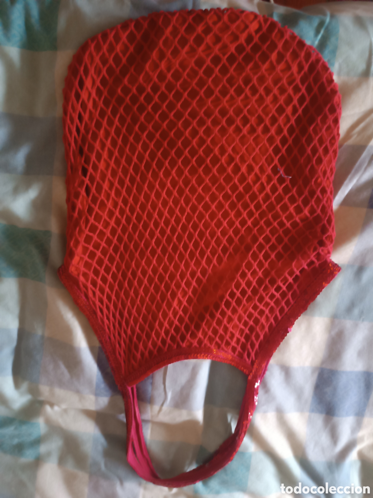 Vintage: Bolso de crochet rojo con lentejuelas