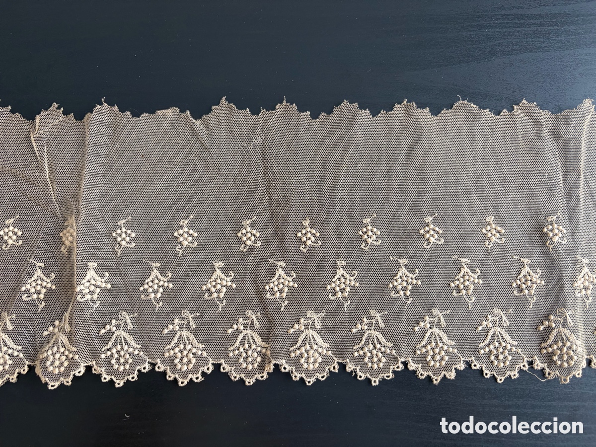 Vintage: ENCAJE DE TULL BORDADO FLORAL - Foto 3