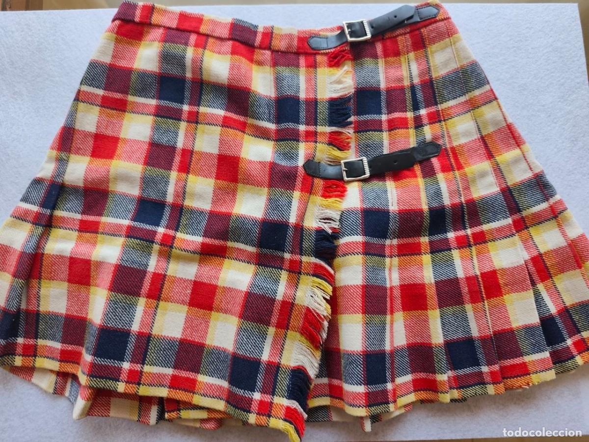 Vintage: Falda escocesa artesanal vintage a&ntilde;os 60 | Pieza &uacute;nica hecha a mano