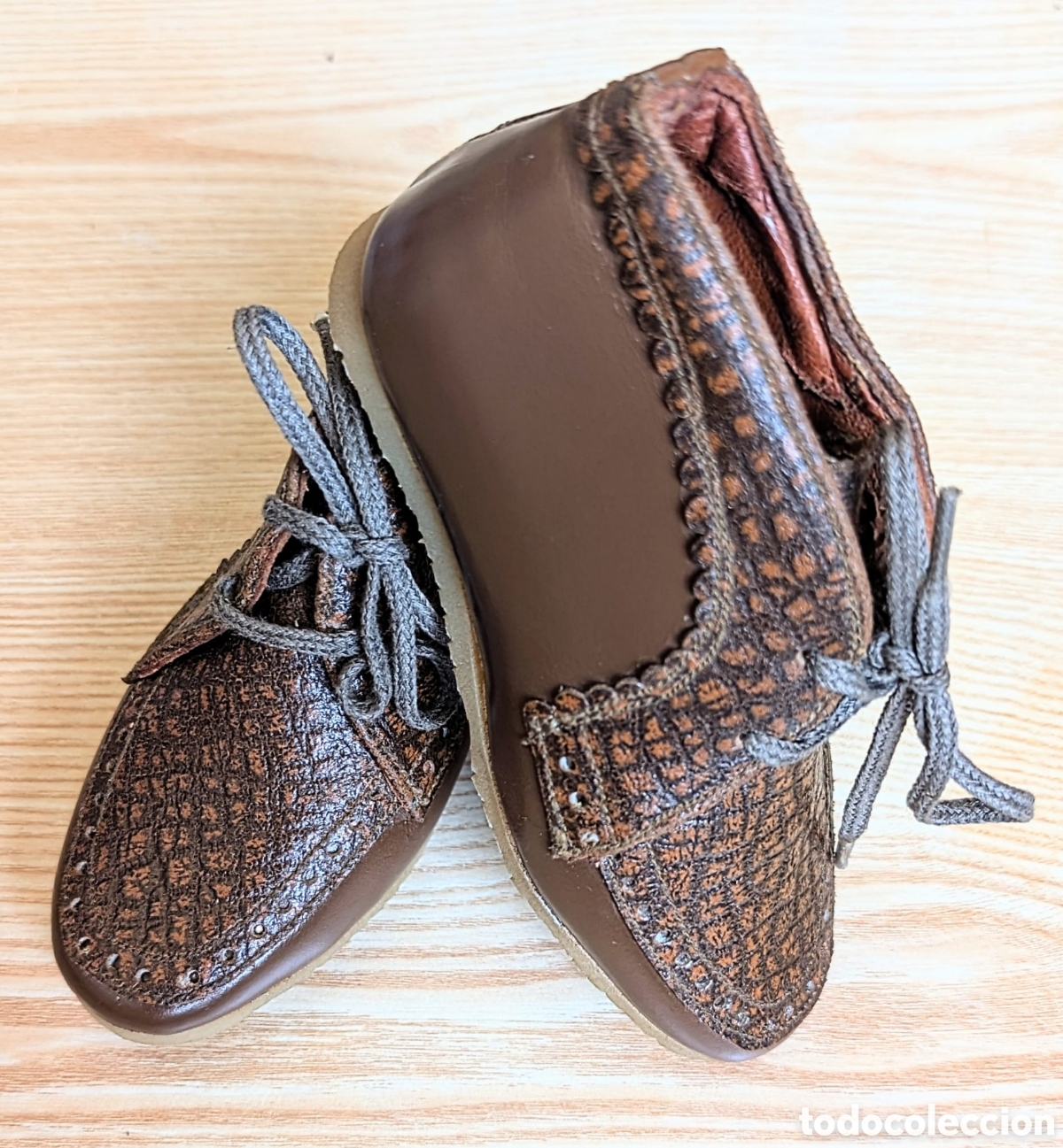 Vintage: Botines Mocas&iacute;n Chukka Gladiador de Piel Genuina &ndash; Ni&ntilde;o &ndash; Talla aprox. 20 EU &ndash; Nuevos