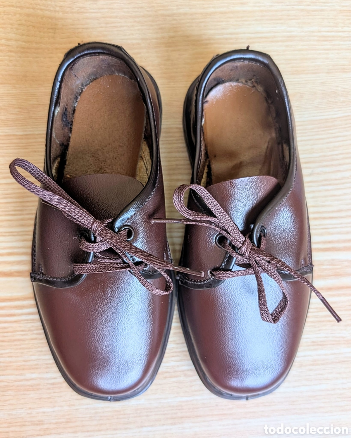 Vintage: Zapatos Oxford Blucher Vintage para Ni&ntilde;o &ndash; A&ntilde;os 60-70 &ndash; Pieza de Colecci&oacute;n - Talla 24