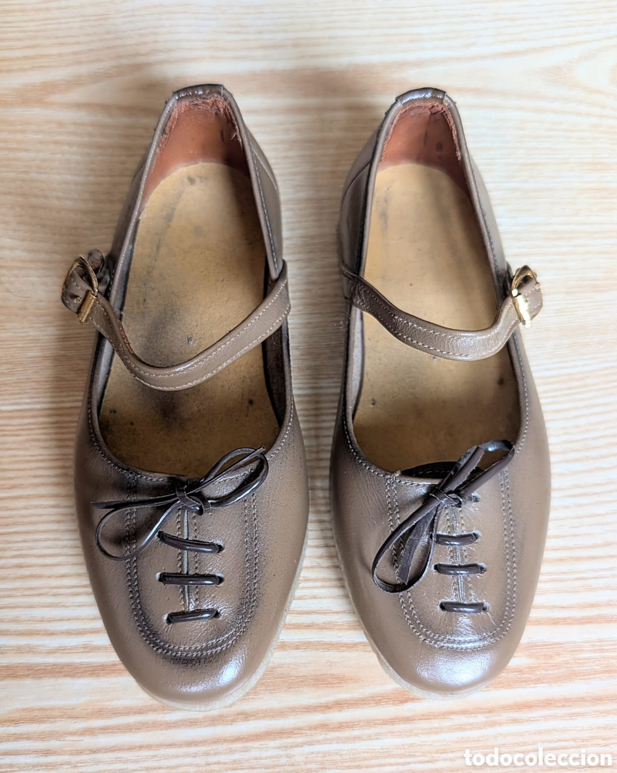Vintage: Merceditas Mary Jane Gladiador &ndash; Made in Spain &ndash; Cuero Genuino &ndash; Artesan&iacute;a Espa&ntilde;ola &ndash; Talla 24