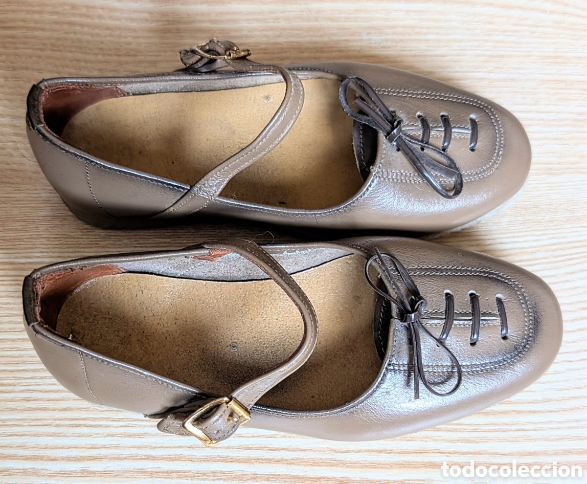 Vintage: Merceditas Mary Jane Gladiador &ndash; Made in Spain &ndash; Cuero Genuino &ndash; Artesan&iacute;a Espa&ntilde;ola &ndash; Talla 24