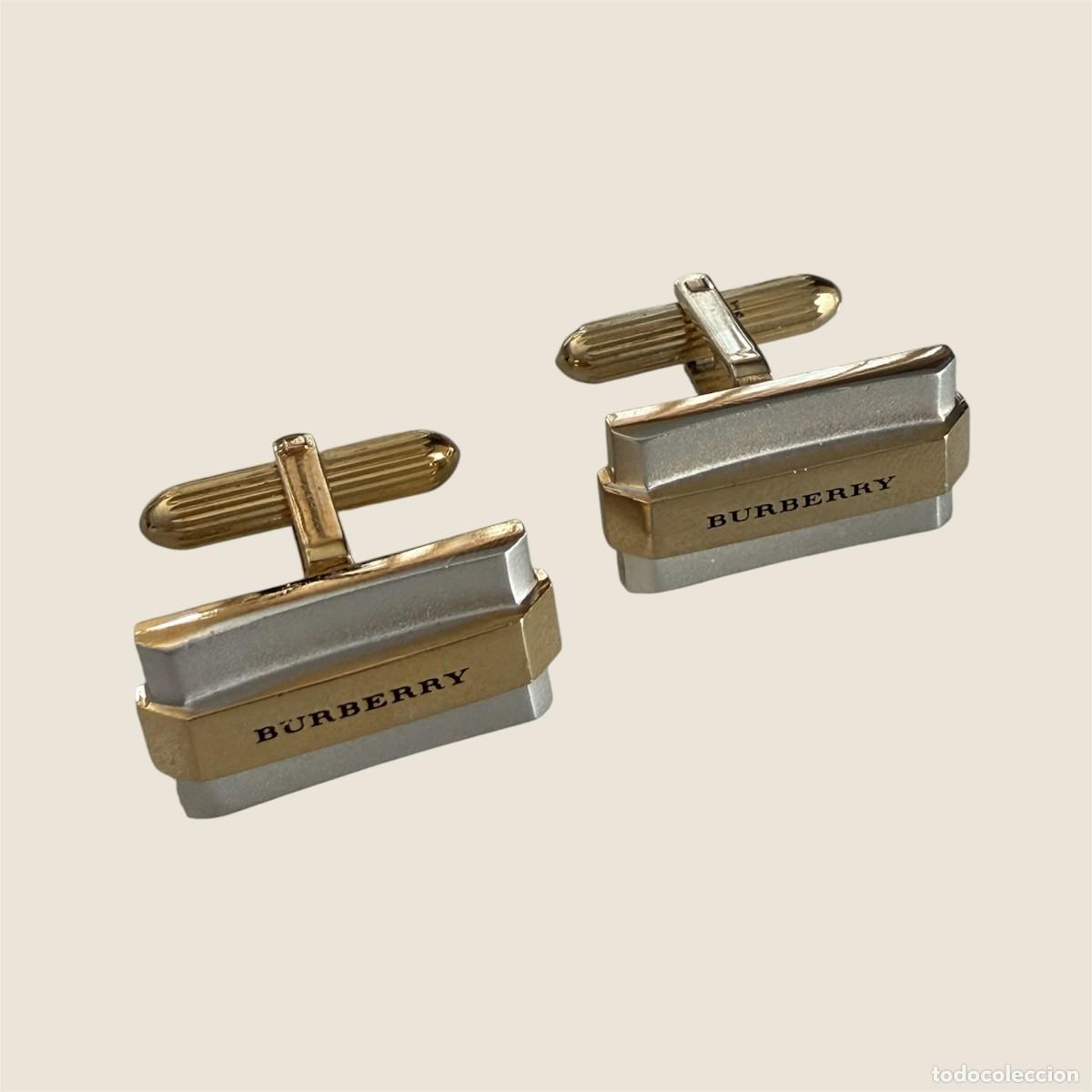 Vintage: Gemelos Burberry London Vintage con Caja Original | Bicolor Plata y Dorado | A&ntilde;os 90&ndash;2000