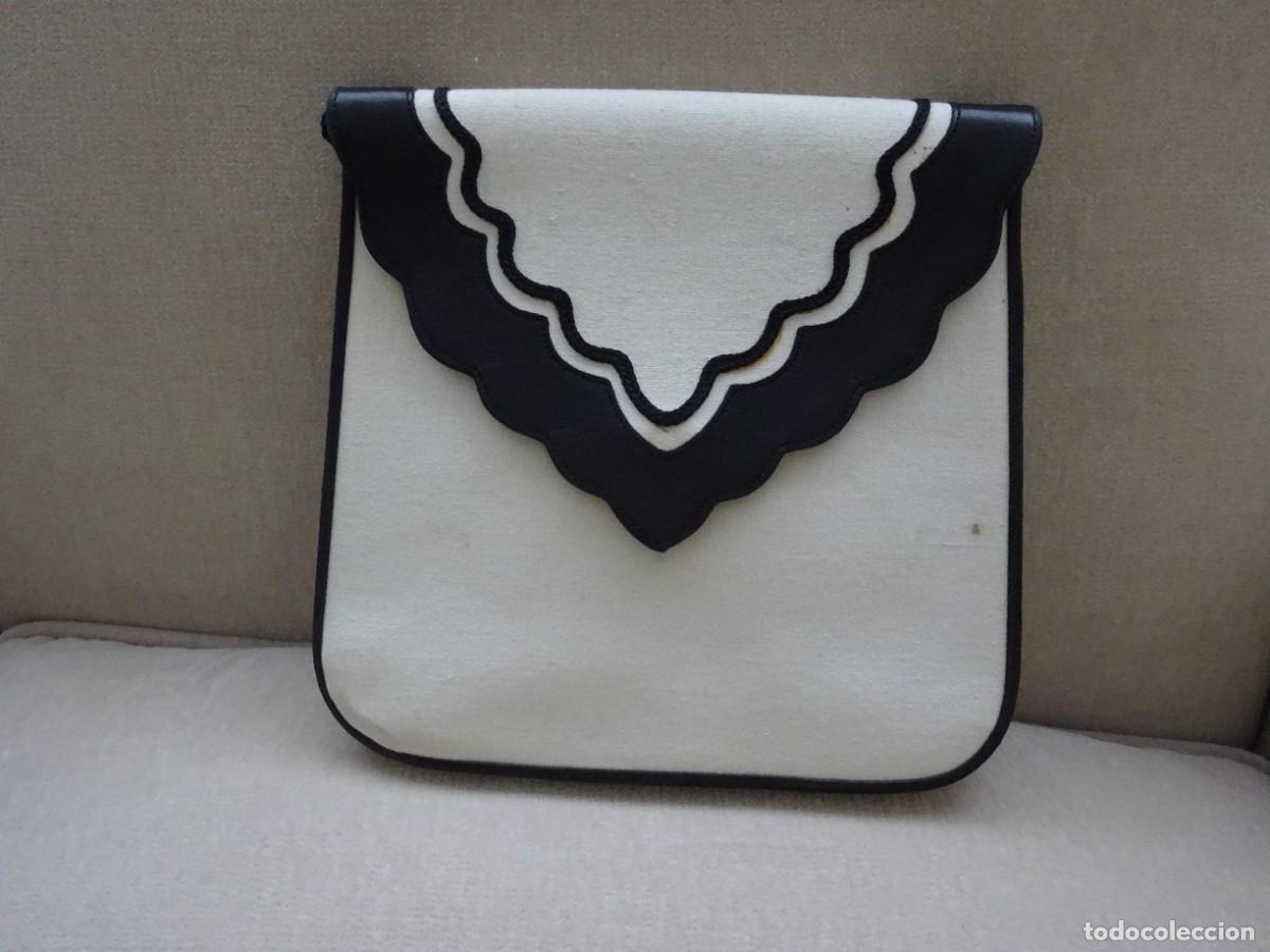 Vintage: BOLSO BANDOLERA VINTAGE DE TELA Y PIEL, A&Ntilde;OS 60